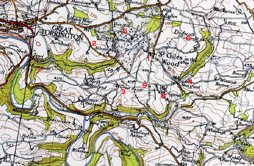 Map of St Giles in the Wood