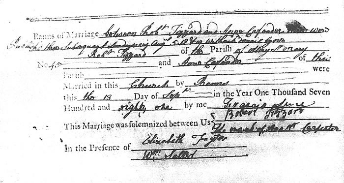 Tizzard Carpenter Marriage Record